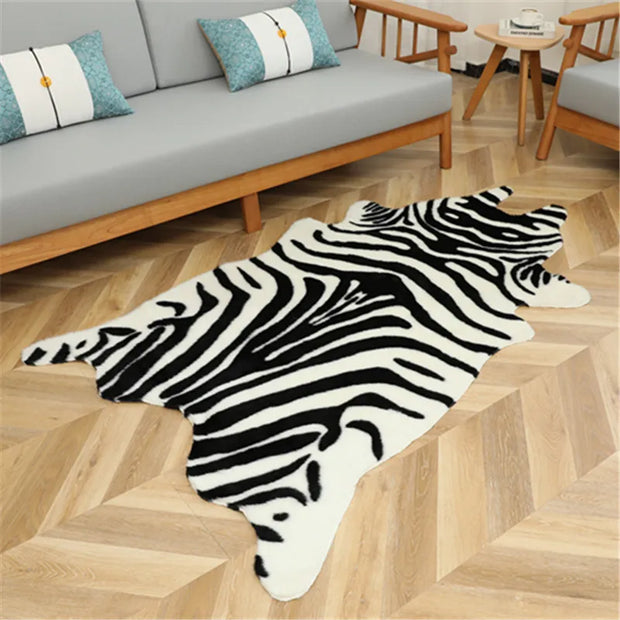 Modern Fur Animal Skins Natural Shape Carpets