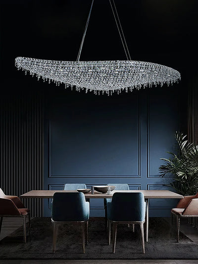 Modern crystal chandeliers in the living room,
