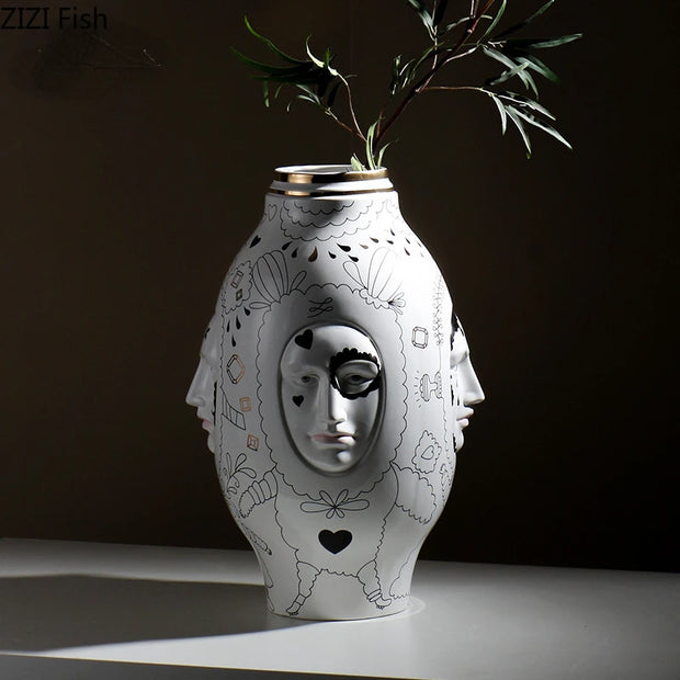 Facial Ceramic Vase