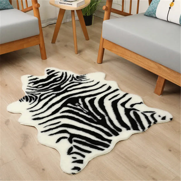 Modern Fur Animal Skins Natural Shape Carpets