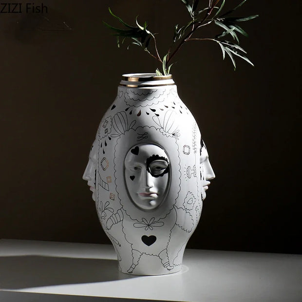 Facial Ceramic Vase