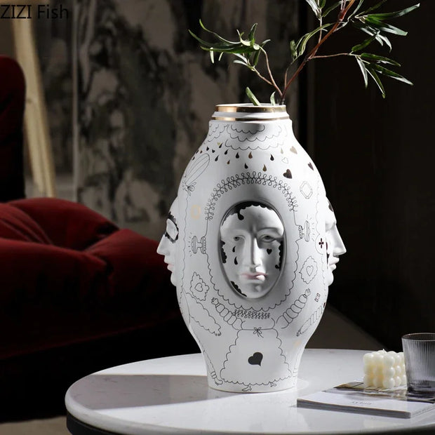 Facial Ceramic Vase
