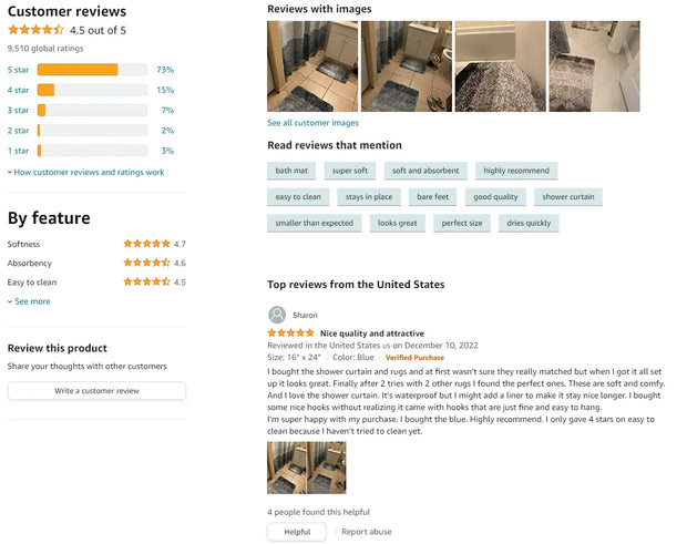 U-Shaped Bathroom Rugs