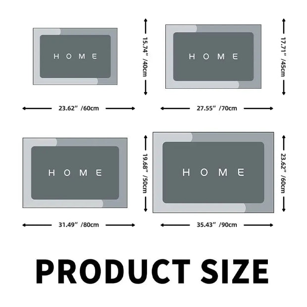 Toilet Rugs Entrance Doormat Washable