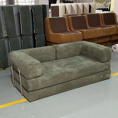 Italian Minimalist Retro High-end Corduroy Living Room Sofa,